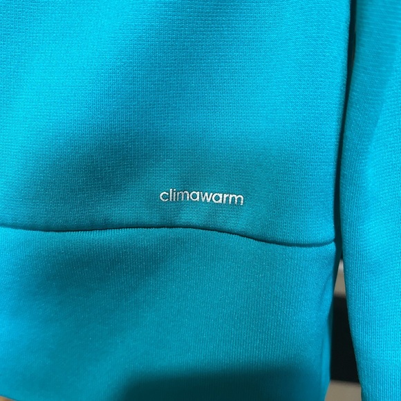 Adidas Teal and Neon Yellow Zip Up Sweatshirt - Picture 6 of 6